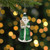 Nordic Santa Hanging Glass Christmas Ornament - 5.5"  - Green and Silver - IMAGE 2