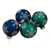 Glittered Snowflakes Glass Christmas Ball Ornaments - 2.5" (67mm) - Blue and Green - 4ct - IMAGE 1