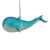 6" Blue Glass Glittered Whale Christmas Ornament - IMAGE 1