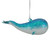 6" Blue Glass Glittered Whale Christmas Ornament - IMAGE 4