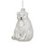 4"  White Glittered Polar Bear Glass Christmas Ornament - IMAGE 1