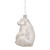 4"  White Glittered Polar Bear Glass Christmas Ornament - IMAGE 3