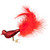 Glitter Winged Bird with Tail Clip On Glass Christmas Ornament - 5.5" - Red Orange - IMAGE 4