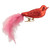 Glitter Winged Bird Clip On Glass Christmas Ornament - 5.5" - Orange Red and Pink - IMAGE 4