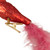 5.5" Red Bird with Pink Feather Tail Glass Clip On Christmas Ornament - IMAGE 5