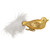 5.5" Gold Bird with Feather Tail Glass Clip On Christmas Ornament - IMAGE 4