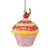 3" Red and Yellow Cupcake with Cherry Glass Christmas Ornament - IMAGE 3