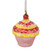3" Red and Yellow Cupcake with Cherry Glass Christmas Ornament - IMAGE 4