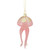 4.75" Transparent Pink Jellyfish Glass Christmas Ornament - IMAGE 1