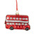 Double Decker Bus Glass Christmas Ornament - 3.75" - Silver and Red - IMAGE 1