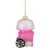 3.25" Pink, White, and Gold Cotton Candy Machine Glass Christmas Ornament - IMAGE 1