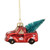 Metallic Truck with a Sisal Tree Glass Christmas Ornament - 3.75" - Red and White - IMAGE 1