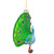 Standing Glittered Peacock Glass Christmas Ornament - 4.75" - Lime Green and Blue - IMAGE 3