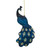 Glittered Peacock Glass Christmas Ornament - 6" - Indigo Blue - IMAGE 1