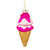 4.25" Pink and Gold Glass Ice Cream Cone Christmas Ornament - IMAGE 1