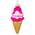 4.25" Pink and Gold Glass Ice Cream Cone Christmas Ornament - IMAGE 3