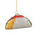 4" Silver and Gold Taco Glass Christmas Ornament - IMAGE 1