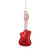 6" Red and Silver Glass Bass Guitar Christmas Ornament - IMAGE 5