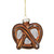 2.75" Bronze and White Holiday Collections Salted Pretzel Glass Christmas Ornament - IMAGE 1