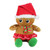 11in Brown and Red Plush Sitting Gingerbread Girl Christmas Figure - IMAGE 1