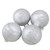 Set of 4 Silver Glass Ball Christmas Ornaments 3.25" (80mm) - IMAGE 1