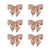 Shiny Snowflakes Christmas Bow Decorations - 5.5" - Pink and Gold - Pack of 6 - IMAGE 1
