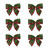 Pack of 6 Red and Green Plaid 2 Loop Christmas Bow Decorations 5.5" - IMAGE 1