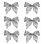 Pack of 6 Sheer Silver Snowflake 2 Loop Christmas Bow Decorations 5.5" - IMAGE 1