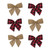 Buffalo Plaid and Burlap 2-Loop Christmas Bow Decorations - 5.5" - Pack of 6 - IMAGE 1