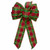 14" x 9" Red and Green Plaid 6 Loop Christmas Bow Decoration - IMAGE 1