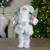 18" Standing Santa Christmas Figure Dressed in Winter White - IMAGE 2