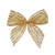 Glitter Striped 2-Loop Christmas Bow Decorations - 5.5" - Gold - Pack of 6 - IMAGE 3
