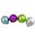 Set of 4 Multi-Color Shiny Glass Ball Christmas Ornaments 4-Inch (100mm) - IMAGE 1