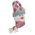 11" Gray and Red Plush Knit Snowman Head Christmas Ornament - IMAGE 3