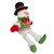 18" Red and Green Sitting Smiling Snowman Christmas Figure - IMAGE 3