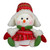 8" Red and Green Sitting Snowman Girl Christmas Figure - IMAGE 1