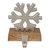 6" Silver Snowflake on Wood Look Base Christmas Stocking Holder - IMAGE 1