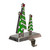 7" Silver, Green and White Christmas Tree Trio Stocking Holder - IMAGE 3