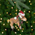 3.5-Inch Moose Wearing Santa Hat and Plaid Bow Christmas Ornament - IMAGE 1