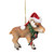 3.5-Inch Moose Wearing Santa Hat and Plaid Bow Christmas Ornament - IMAGE 2