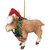 3.5-Inch Moose Wearing Santa Hat and Plaid Bow Christmas Ornament - IMAGE 3