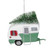 4.25" Green and White RV Camper Van with Tree Christmas Ornament - IMAGE 1
