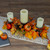 21" Orange Fall Harvest Leaves and Pumpkins Candle Holder - IMAGE 2