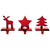 Reindeer, Christmas Tree, and Star Metallic Red Christmas Stocking Holders - IMAGE 2