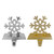 Set of 2 Gold and Silver Shiny Snowflake Christmas Stocking Holders - IMAGE 1