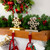 Set of 2 Gold and Silver Shiny Snowflake Christmas Stocking Holders - IMAGE 1