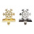 Set of 2 Gold and Silver Shiny Snowflake Christmas Stocking Holders - IMAGE 2