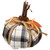 Plaid Pumpkin with Jute Bow Fall Harvest Decoration - 5" - White and Black - IMAGE 3