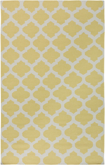 8' x 11' Moroccan Trellis Lime Green & Gray Hand Woven Rectangular Wool