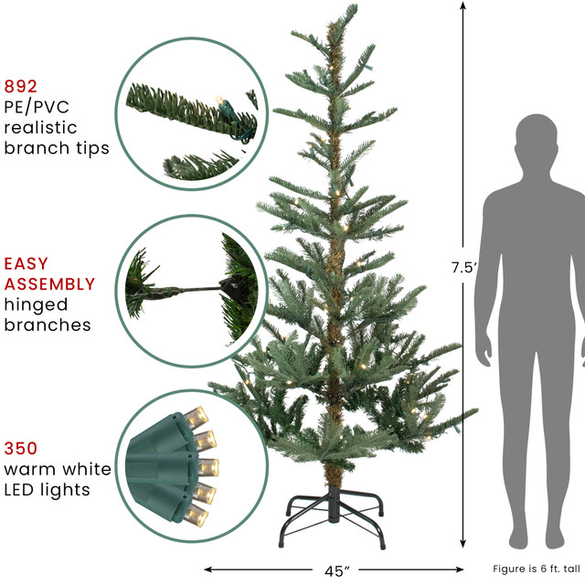 Real Touch™️ Pre-Lit Nordmann Fir Artificial Christmas Tree - 7.5 ...